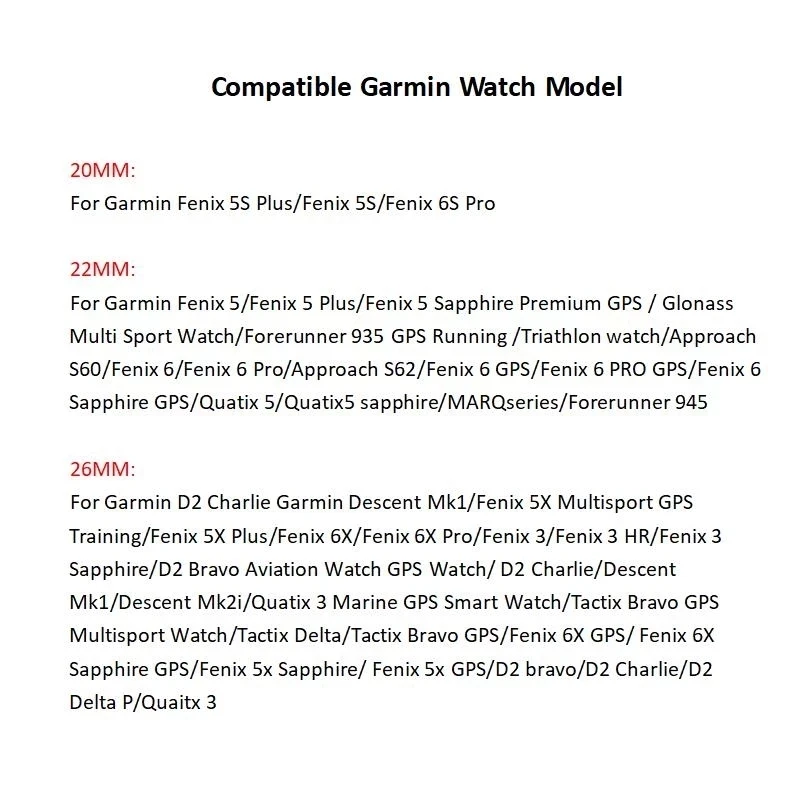 Premium 26 22 20mm Metal Strap Garmin Fenix 6S 6X 6 Pro Magnetic Ring Strap Quick Release Stainless Steel Bracelet