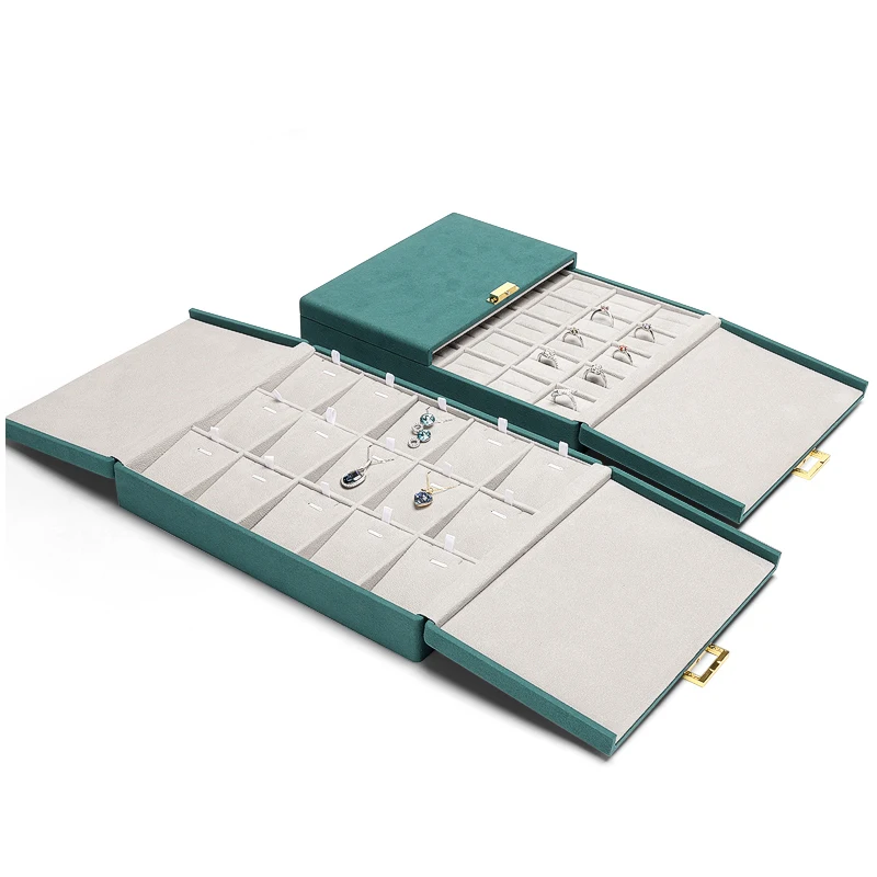 Large Capacity Jewelry Display Plate Display Props Ring Necklace Bracelet Pendant Storage Box Double Door Packing Box