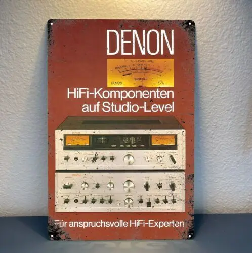 

Металлический плакат Denon Vintage Audiophile Hi-Fi Amplifiers