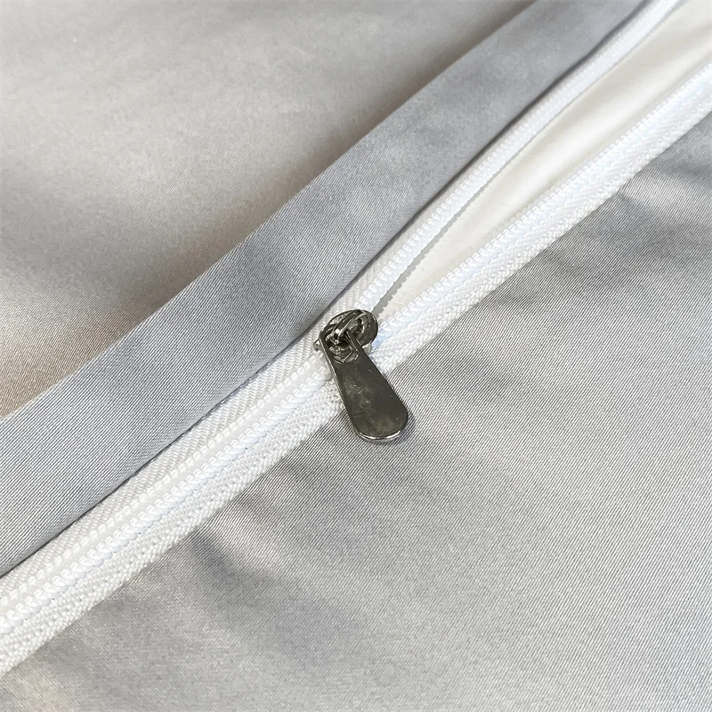 Комплект постельного белья с вышивкой бабочки 100% хлопок синий серый саржевый