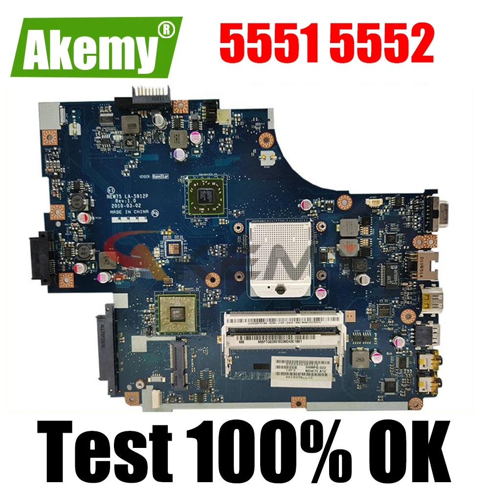 

5551 5551G integrated motherboard for Acer laptop 5551 5552 MBTZG02001 LA-5912P