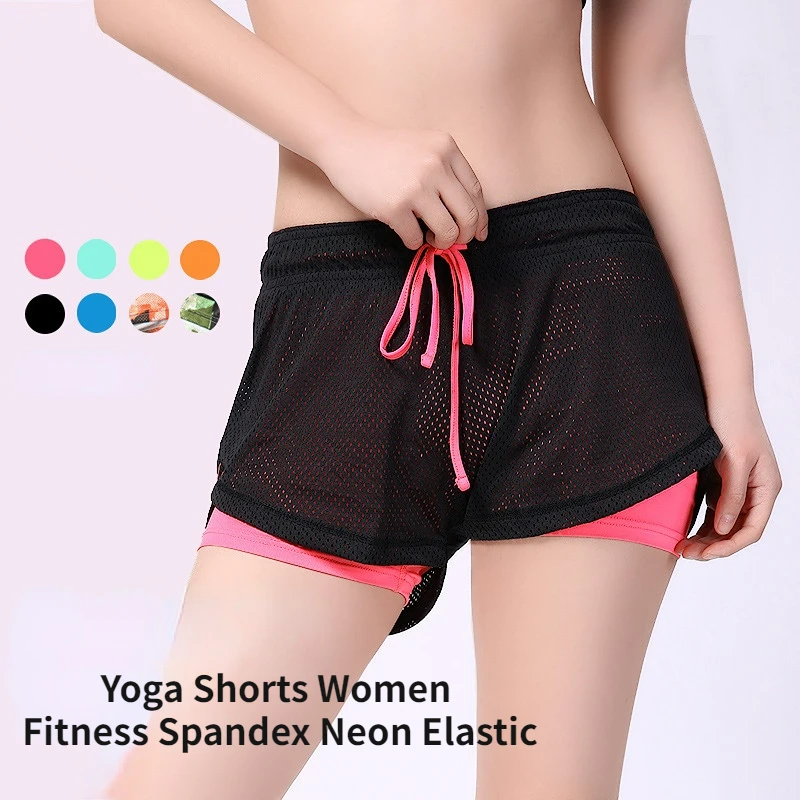 

Новинка 2023, шорты для йоги, женские неоновые эластичные леггинсы из спандекса для фитнеса Lulu, летние шорты для бега и тренировок, женские спортивные шорты для тренажерного зала