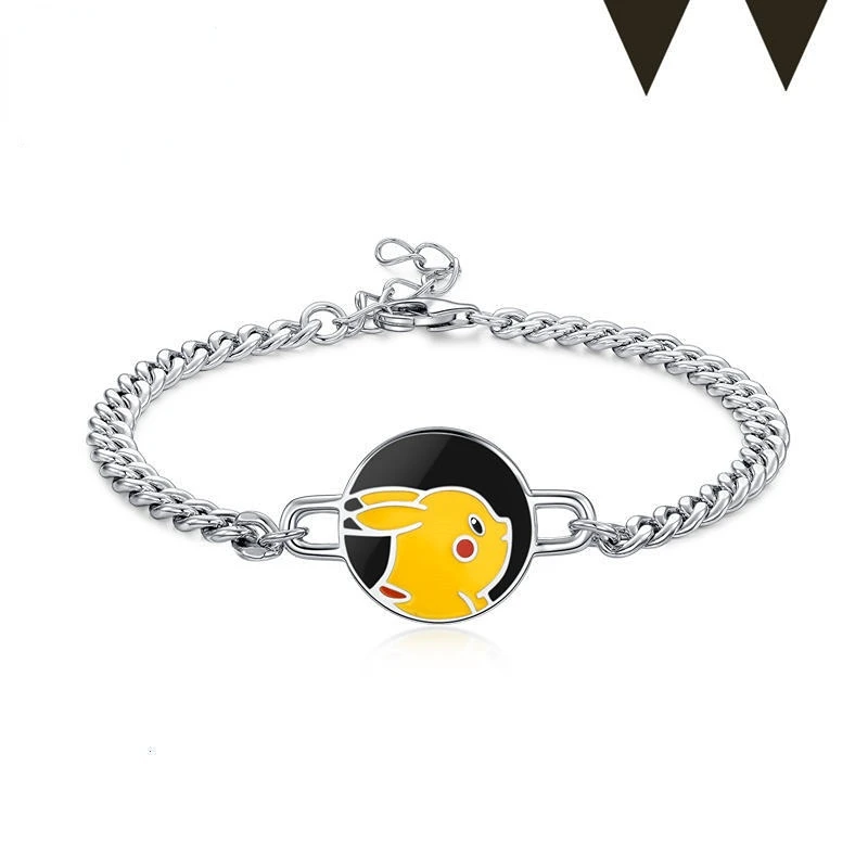 

Pokemon-Pikachu Pure Silver Bracelet S925 Silver Bracelet Cartoon Childlike Anime Gift