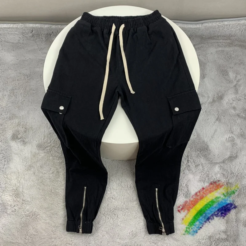 

Thick Fabric Askyurself Zip Pants Men Women High Street Askyurself Pants Multiple Pockets Black Joggers Cargo Trousers