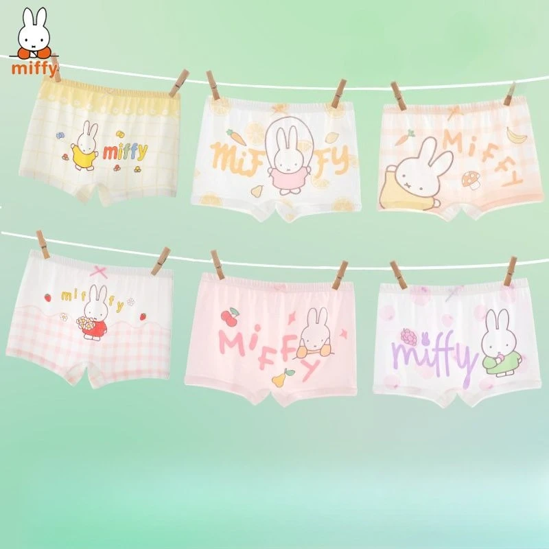 Фото Мультяшные трусы Kawaii Miffy 7A: антибактериальные, летние, из ледяного шелка, дышащие, впитывающие пот, легкие, прохладные, комфортные №3