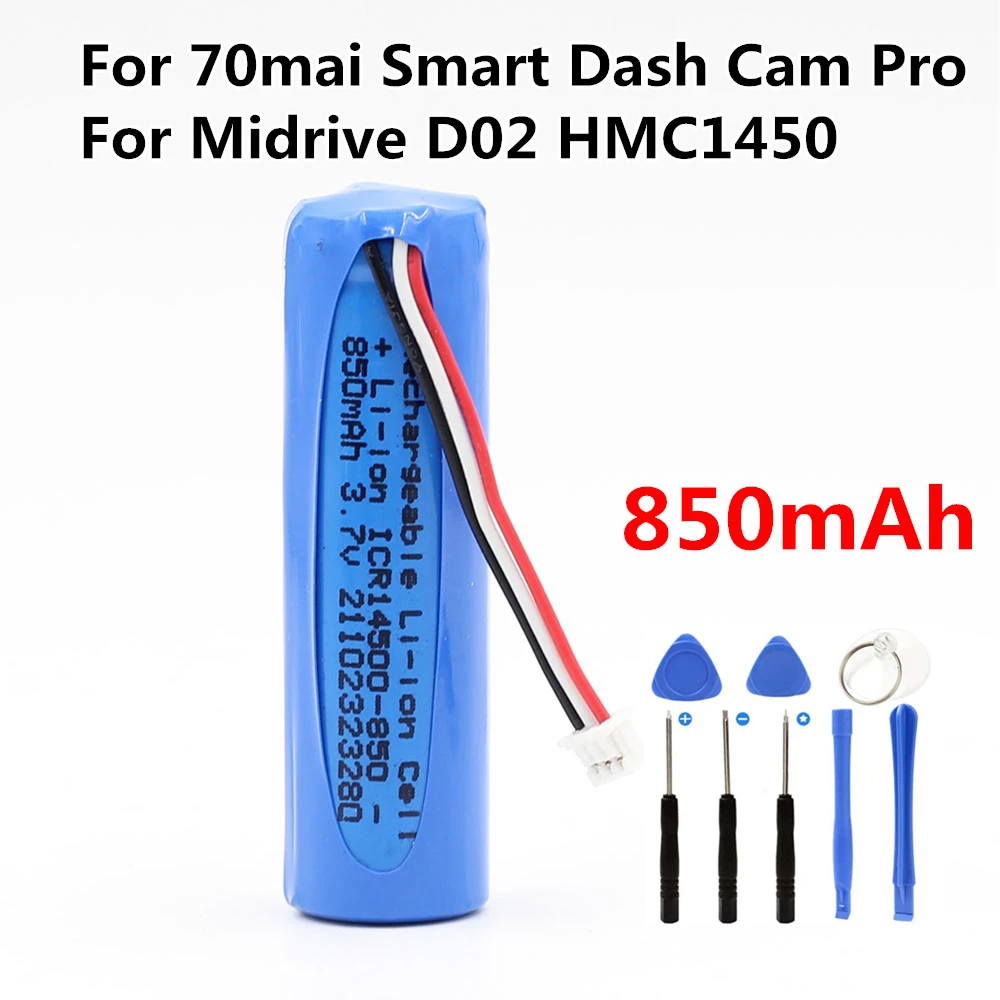 Новый литий-ионный аккумулятор 3 7 в 850 мАч для 70mai Smart Dash Cam Pro Midrive D02 HMC1450 сменные