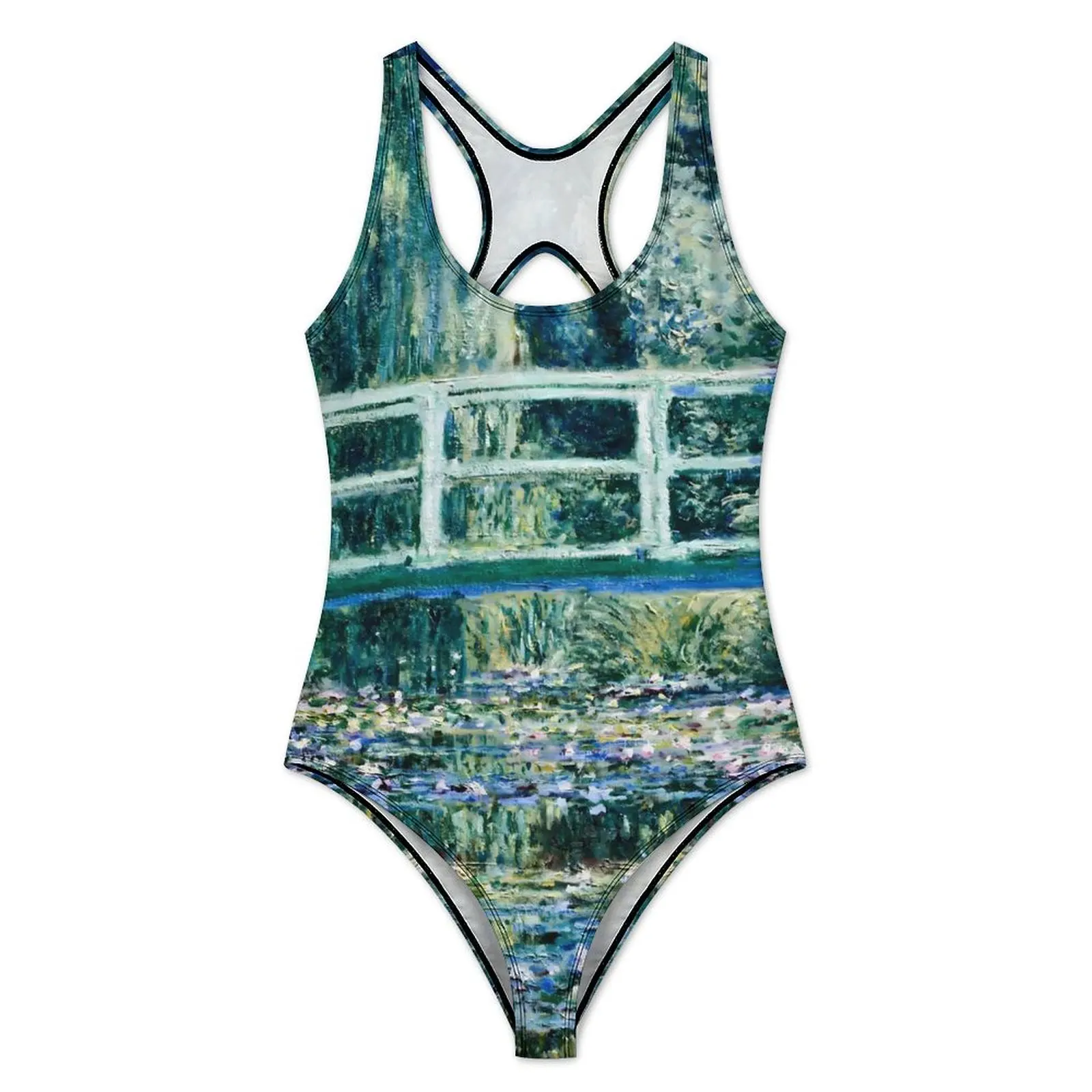Купальник с водяной лилией сексуальный цельный купальник Клода Моне боди пуш-ап