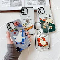 funny cartoon comic duck phone case for iphone xr x xs max ins korean transparent silicone cover for iphone 11 12 13 pro max