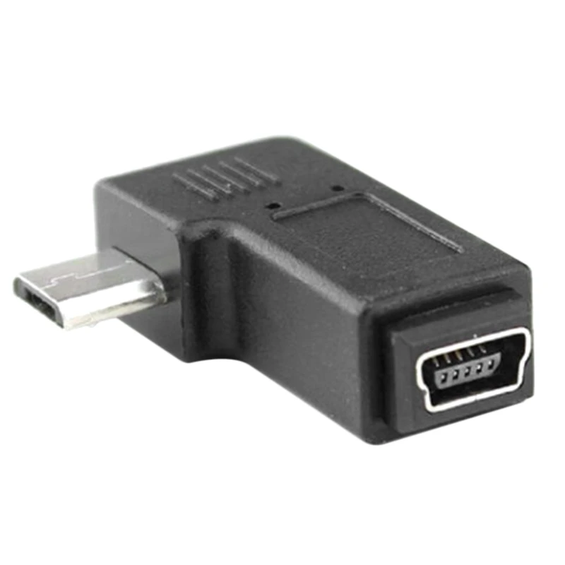 

Розничная продажа переходник с Micro-USB штекер на мини USB гнездо 90 градусов левый угловой адаптер подходит для мобильных телефонов и планшетов