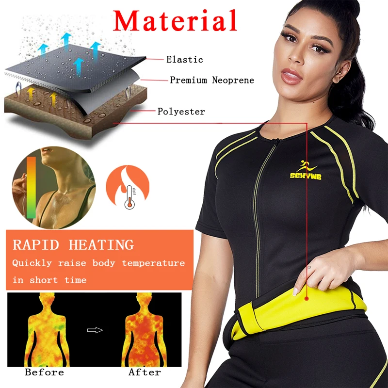 LANFEI Women Waist Trainer Sauna Pants Neoprene Sauna Shirt for Weight Loss Shapewear Set Fat Burning Sweat Thermal Suits