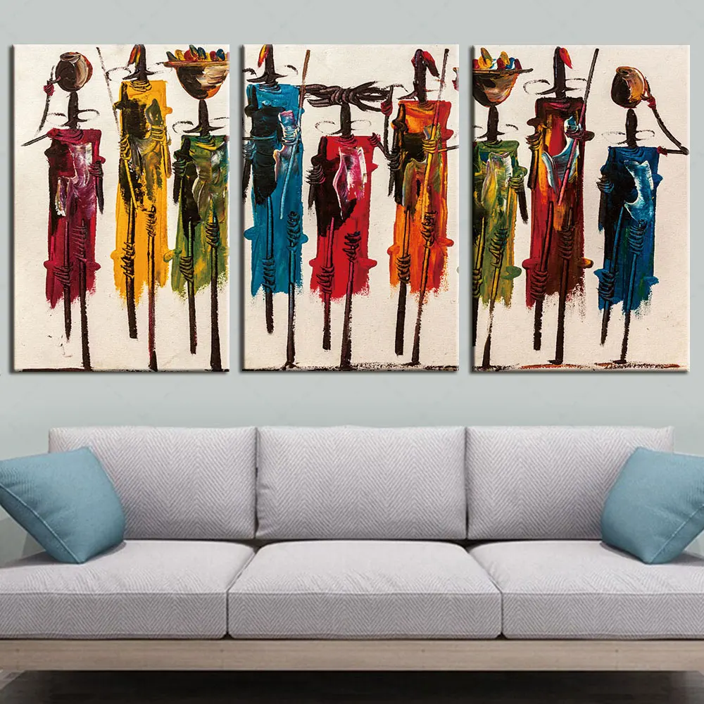 

Artsailing Abstract 3 Piece Art Indian Warrior Canvas Painting Hotel Mural Artwork Wall HD Posters Home Decor For Living Room