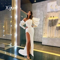 xijun dignified one shoulder puff prom dresses gorgeous ruffled party dresses ruched high side split noble evening dresses 2022