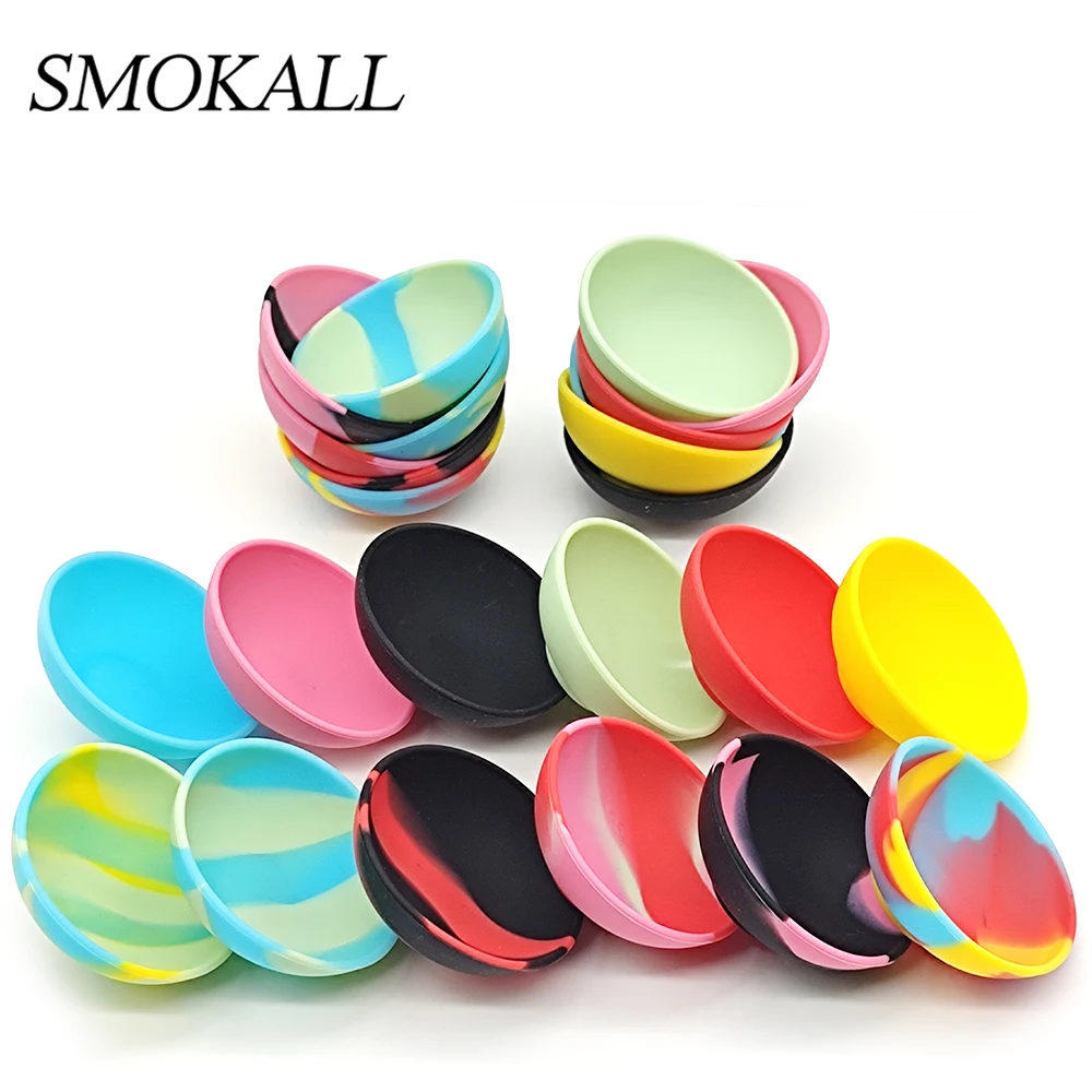 

30Pcs Silicone Bowl 50mm Jar Tobacco Container Herb Smoking Smoke Cigarette Accessories Grinder Pipe Pipes Bowl Storage Box weed