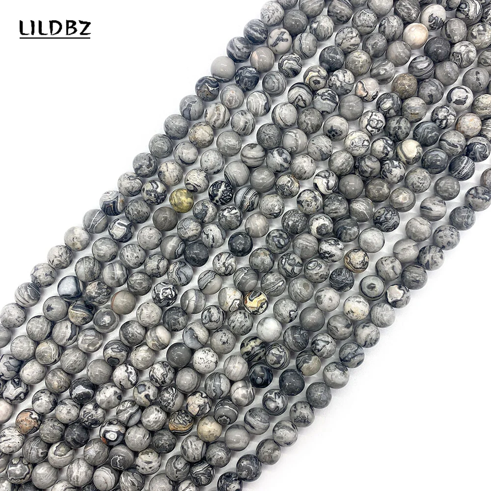 

Natural Stone Round Picasso Jasper Necklace Beads 6mm8mm10mm Spacer Bead Charm Jewelry DIY Necklace Bracelet Earring Accessories
