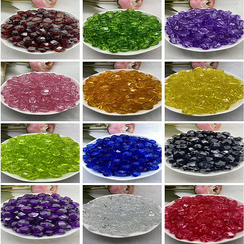 

8mm Colored Diamond Acrylic Beads DIY Bracelet Necklace Jewelry Accessories Home Decor 50 Pieces