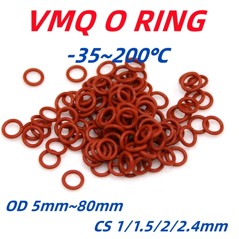 Силиконовые уплотнительные кольца VMQ, наружный диаметр 5-80 мм ...