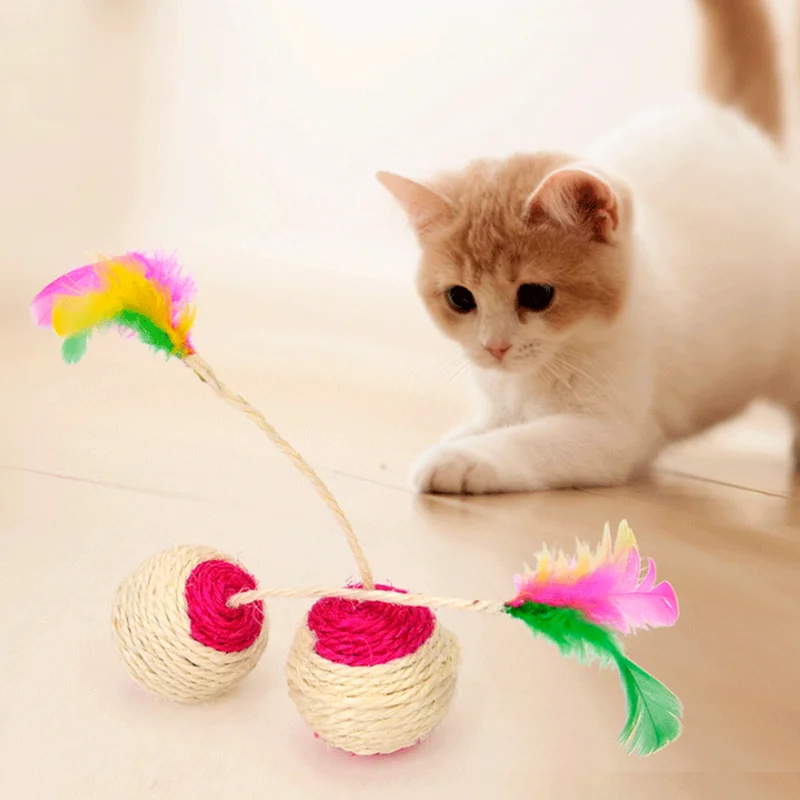

Игрушка для кошек, сизальный когтеточный мяч, тренировочная интерактивная игрушка для котят, товары для домашних животных, забавная игрушк...
