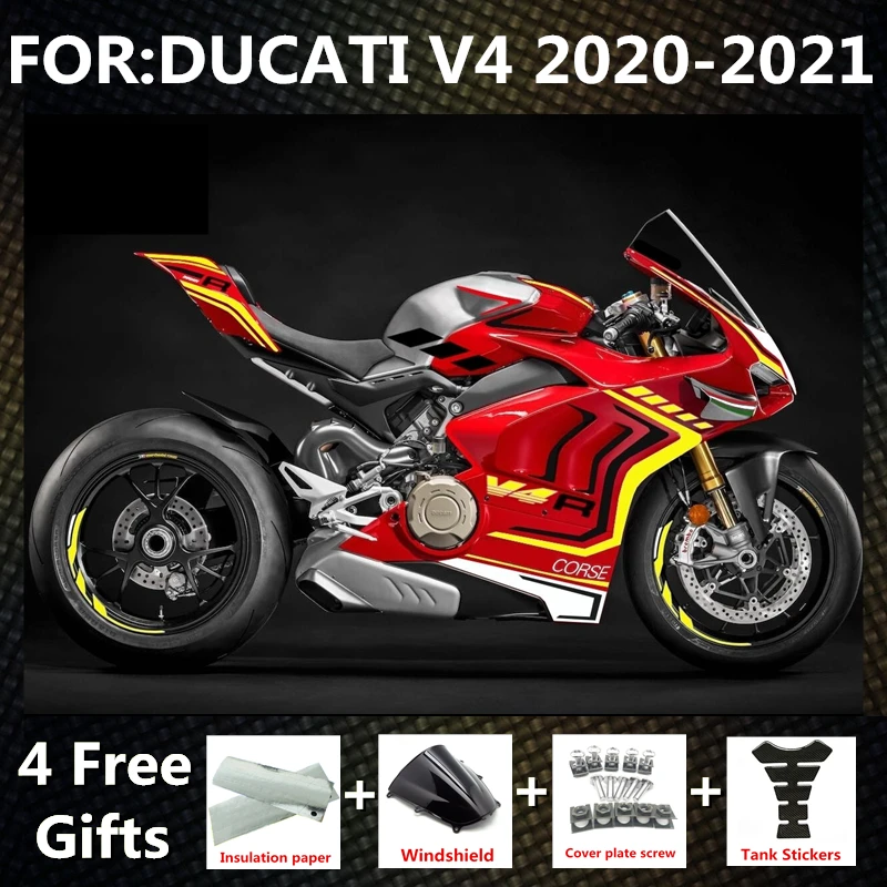 

New ABS Motorcycle Injection mold Fairings Kit Fit For Panigale V4 20 21 v4s v4r 2020 2021 Bodywork full fairing set red yellow
