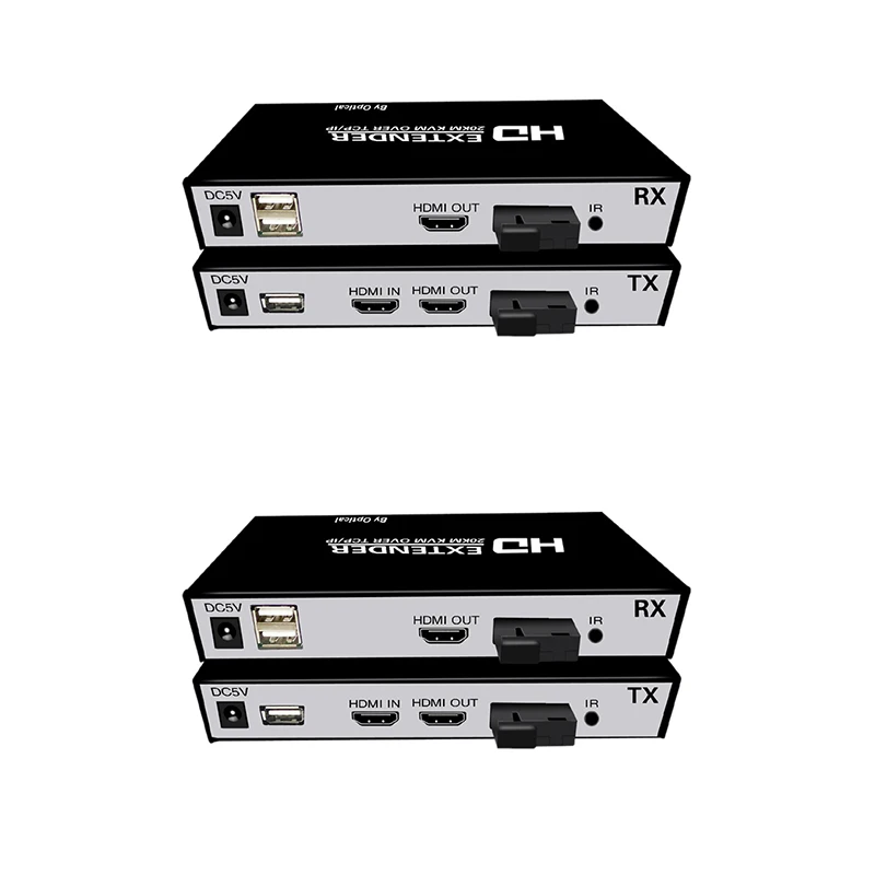 

HDMI-волоконно-оптический преобразователь 1080P 20Km HDMI-совместимый KVM-удлинитель с выходом через контур по оптоволоконному кабелю SC