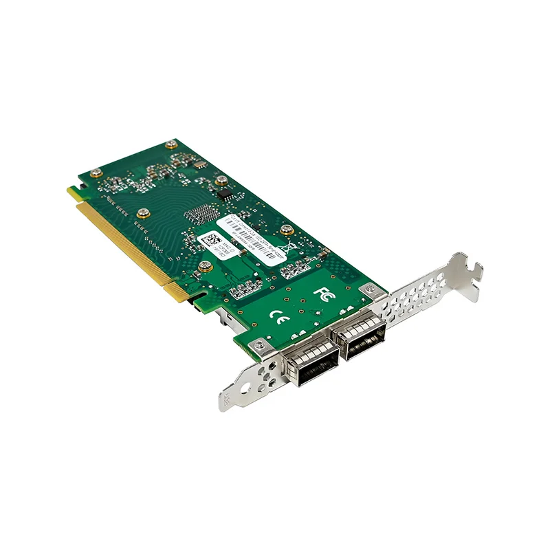 Фото Двухпортовая плата контроллера Ethernet 100GbE QSFP28 с чипом Mellanox ConnectX-5, PCIe4.0 X16, модель MCX556A-EDAT, для серверной сети RDMA IB. №2