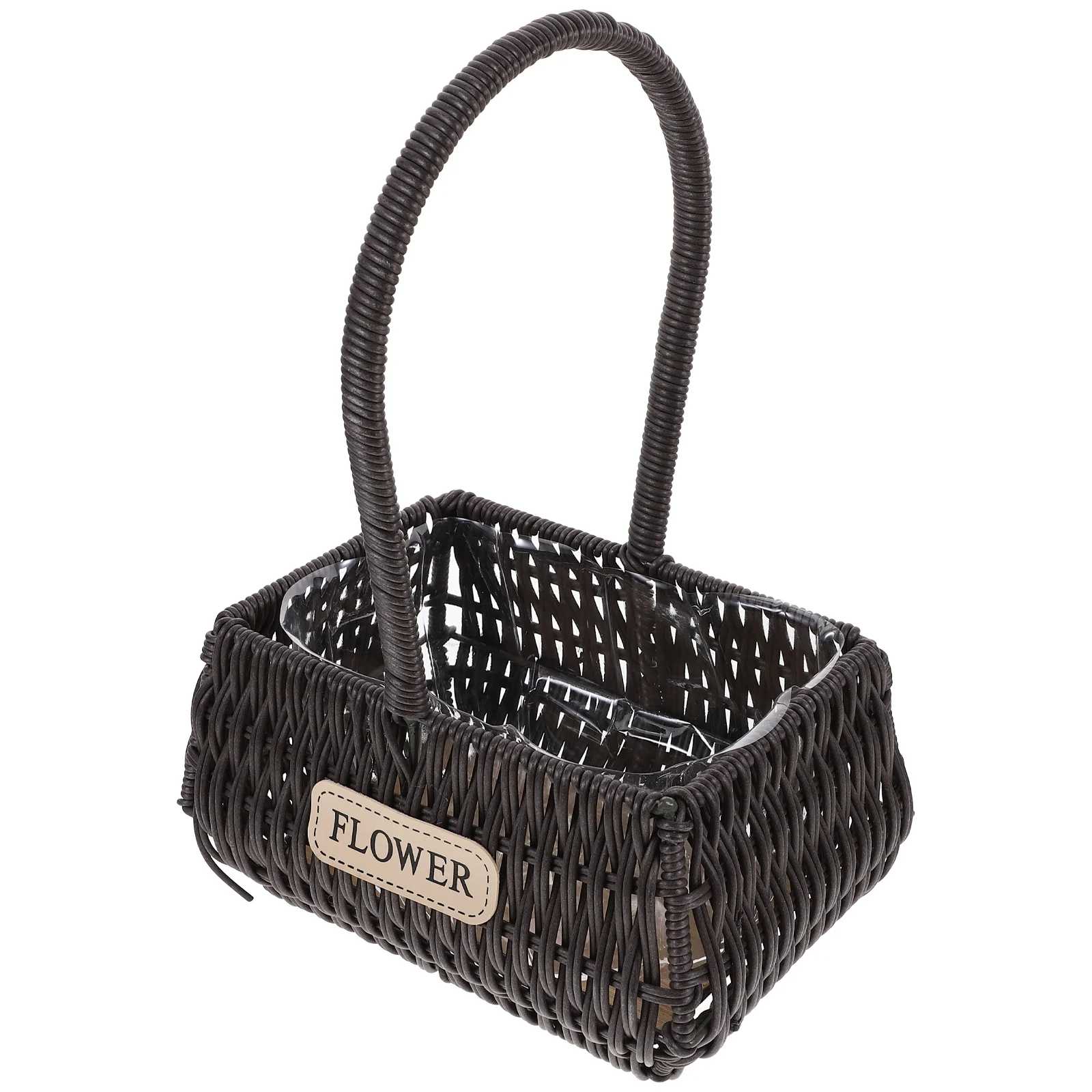 

Basket Baskets Rattan Flower Wicker Storage Woven Handle Planter Girl Picnic Willow Decorative Straw Petal Wedding