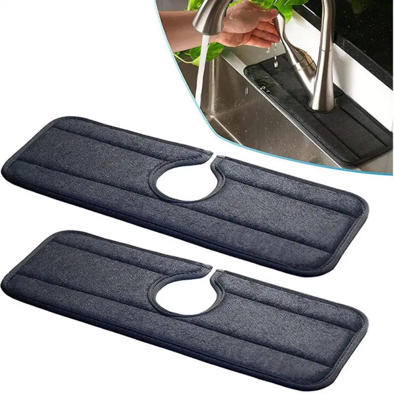 

Kitchen Sink Faucet Absorbent Mat Splash Guard Microfiber Faucet Splash Catcher Countertop Protector For Kitchen Bathroom