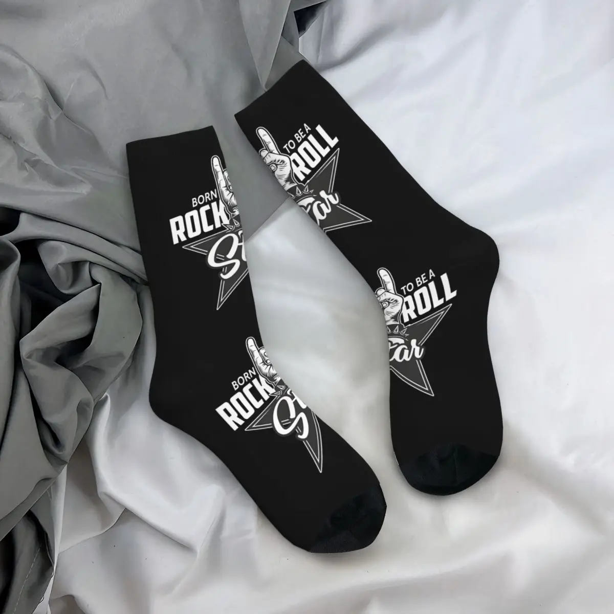 Born To Be A Rock And Roll Star кавайные носки School Мультяшные Носки с рисунком