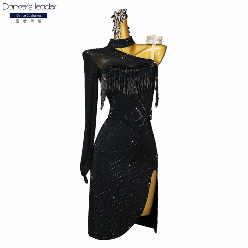 

Latin Dance Dress High-end Customized Design With Bright Silk Beads Inside Chacha Tango Women's Professional Stage Clothes