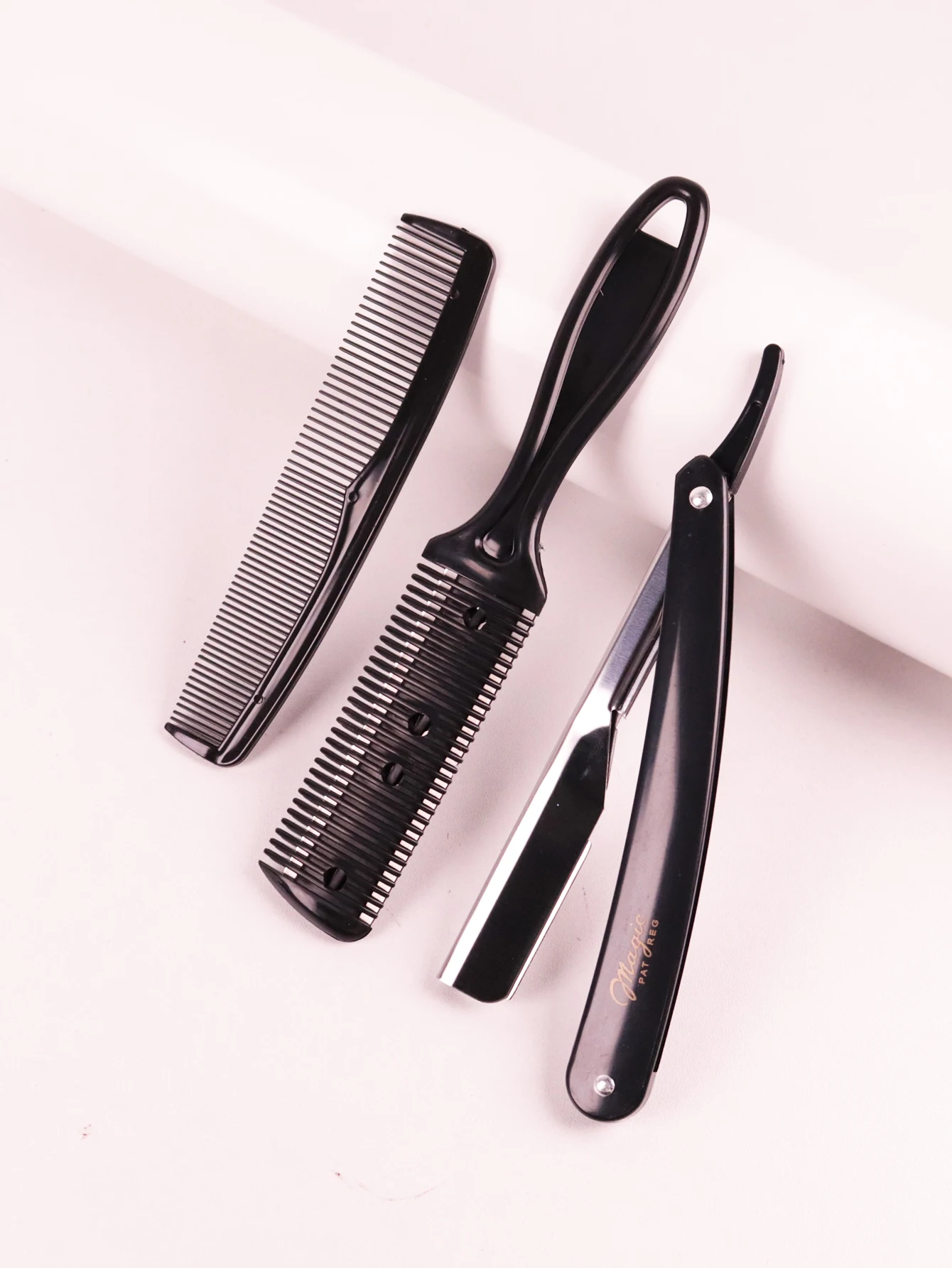 Трехлезвия Из Нержавеющей Стали Антистатическая Двухсторонняя Расческа Для