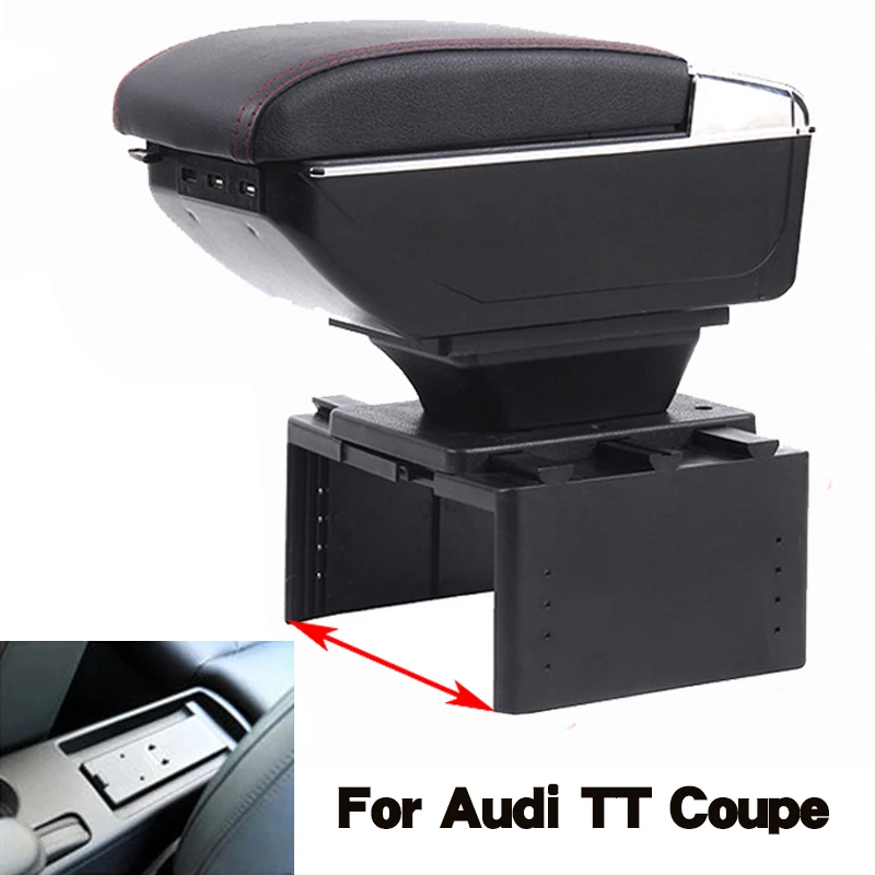 

For Audi TT Coupe Armrest box For Audi TT TTS TTRS Interior Parts special Retrofit parts Car Armrest Center Storage box USB LED