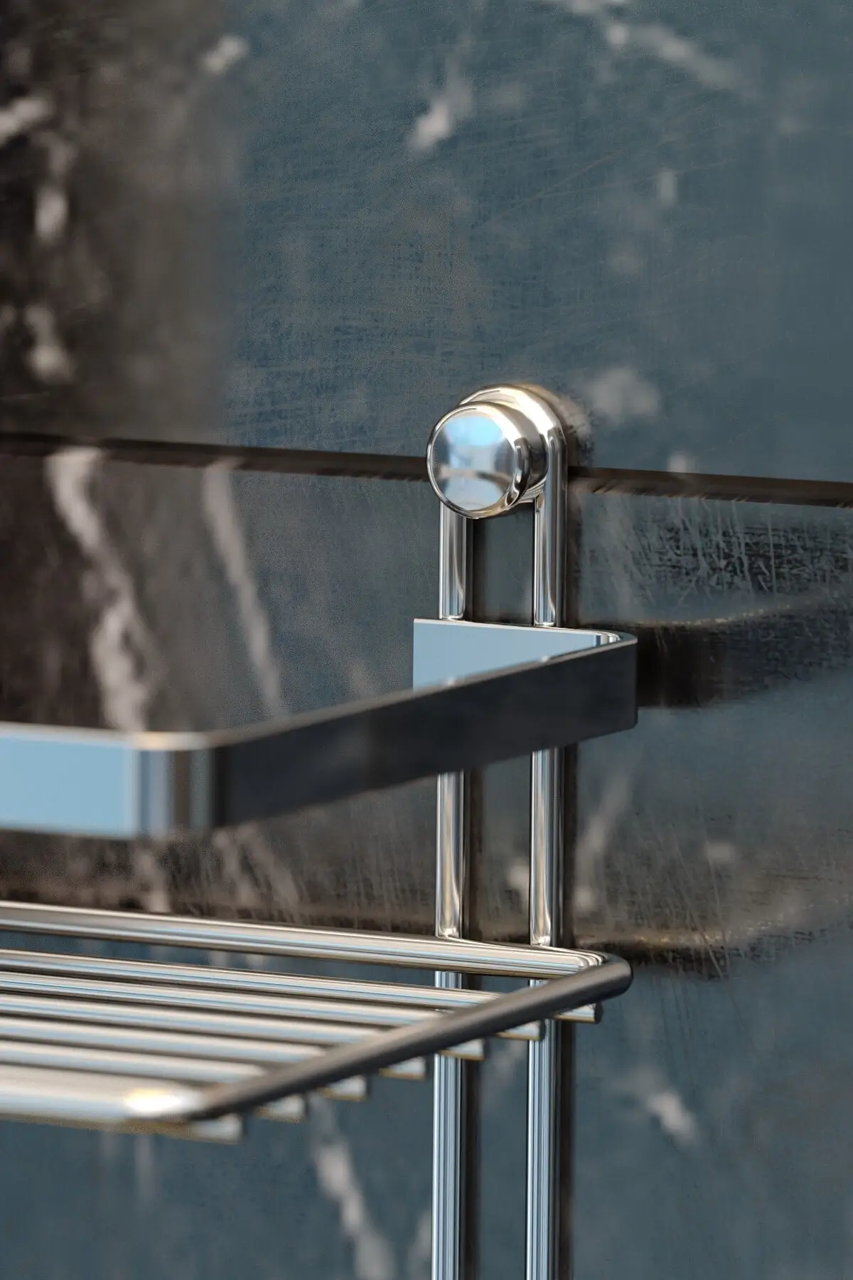 Двухэтажный хромированный крючок-стойка для ванной комнаты с ламиналом Es067h |