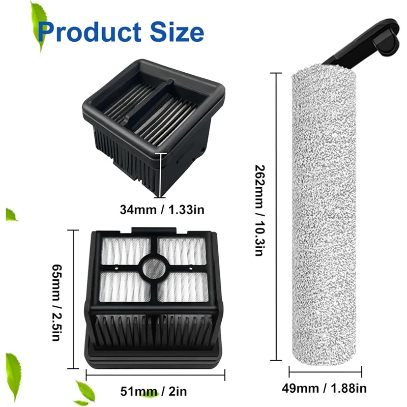 Сменные детали круглая щетка и HEPA фильтр для беспроводного влажного сухого