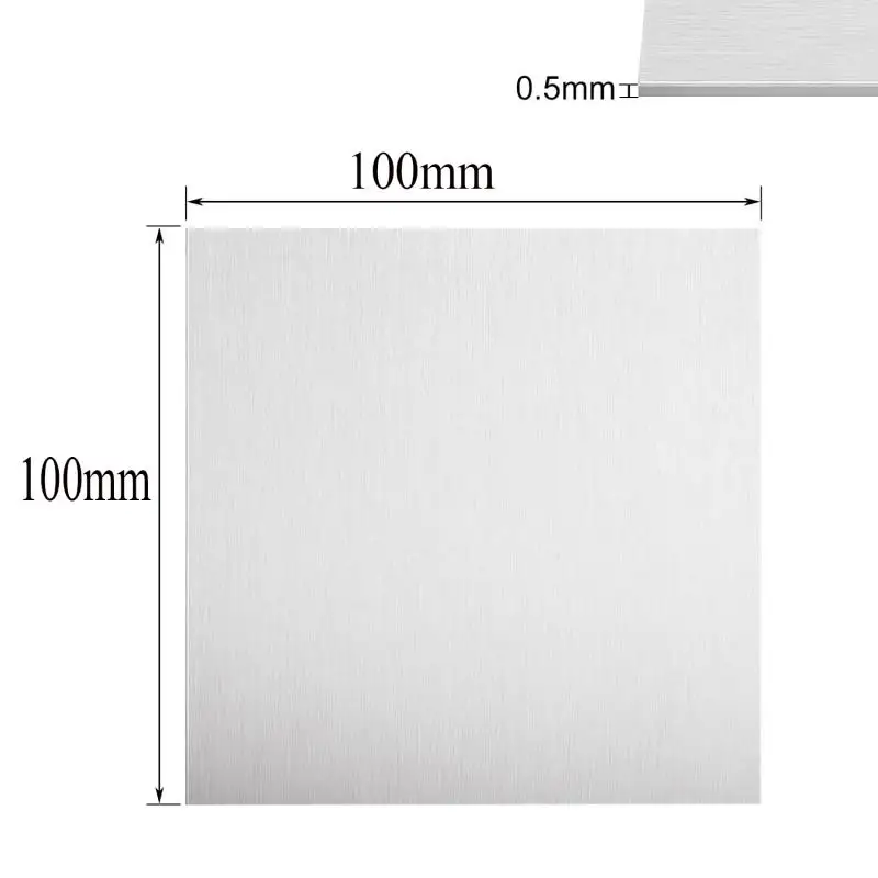 Quadratische Blechplatte aus Edelstahl 304, Dicke 0,2 mm ~ 3 mm, flache, gebürstete Metallplatte, 100 x 100 mm, 150 x 150 mm, 200 x 200 mm – Detail 2