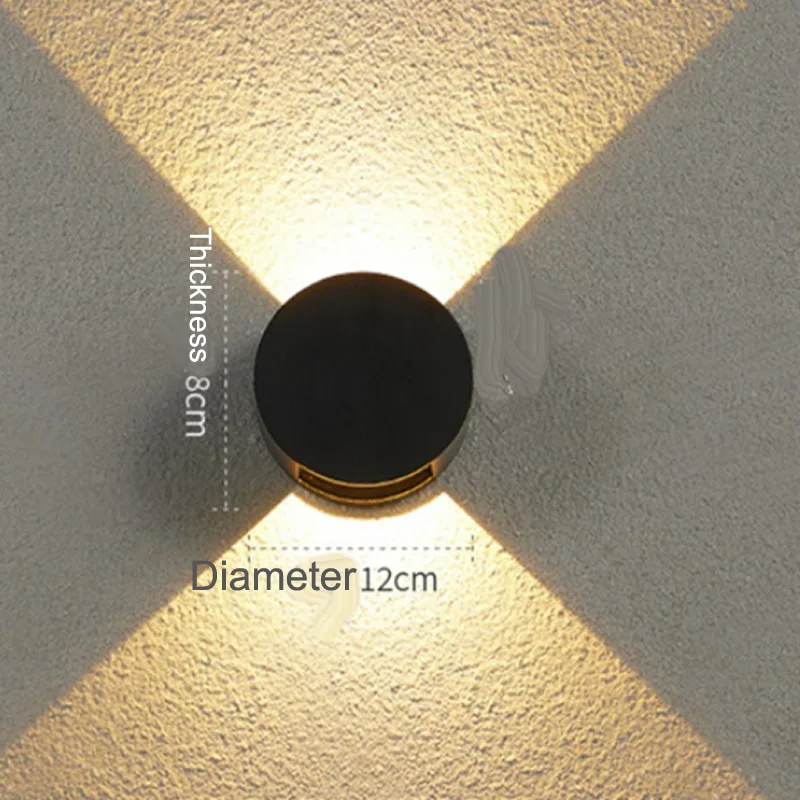 Фото 12W LED Door Wall Decoration Light IP65 Waterproof Passway Lighting Black White Body Bedroom Balcony Staircase Lamp №5