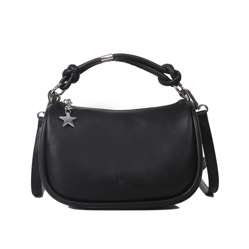 Half Moon Women's Bag 2022 Trend PU Leather Crossbody Shoulder Bag Solid Luxury Designer Handbag Rope Handle Tote Shoppers Bags