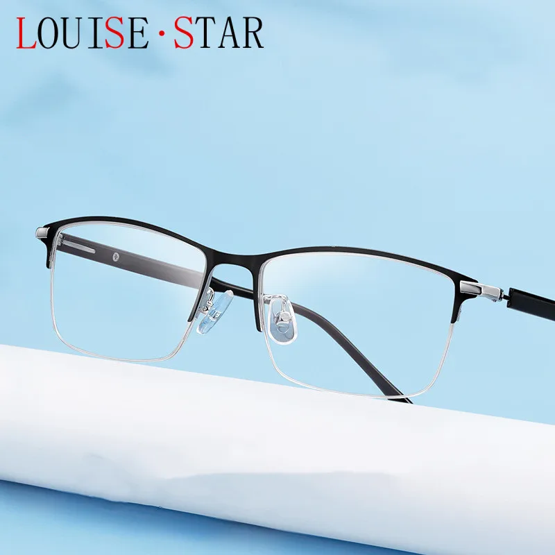 

New Retro TR90 Alloy Half-Frame Business Myopia Glasses Frame Female Tide Net Red Korean Version Of Anti-Blue Glasses Frame Male