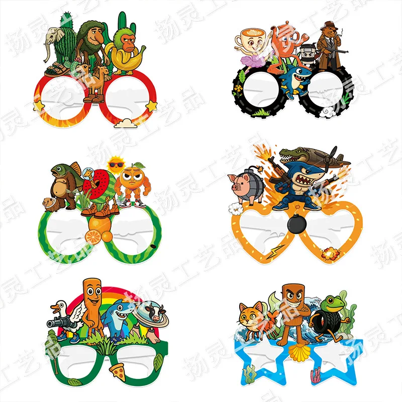 

Бумажные очки для праздника Tung Tung Sahur 12 шт