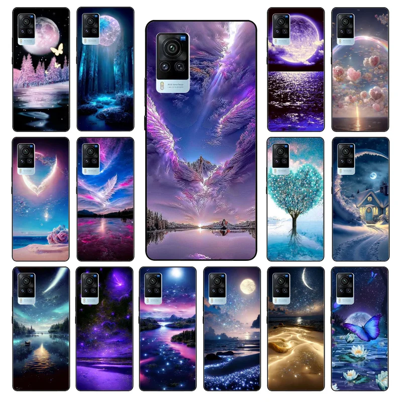 

Nature Star Moon Sea Butterfly Phone Case for VIVO V21E V21 V23 V23E V2109 V20 V25e V25 V17 NEO X60 X80Pro X90 X80 Lite Funda