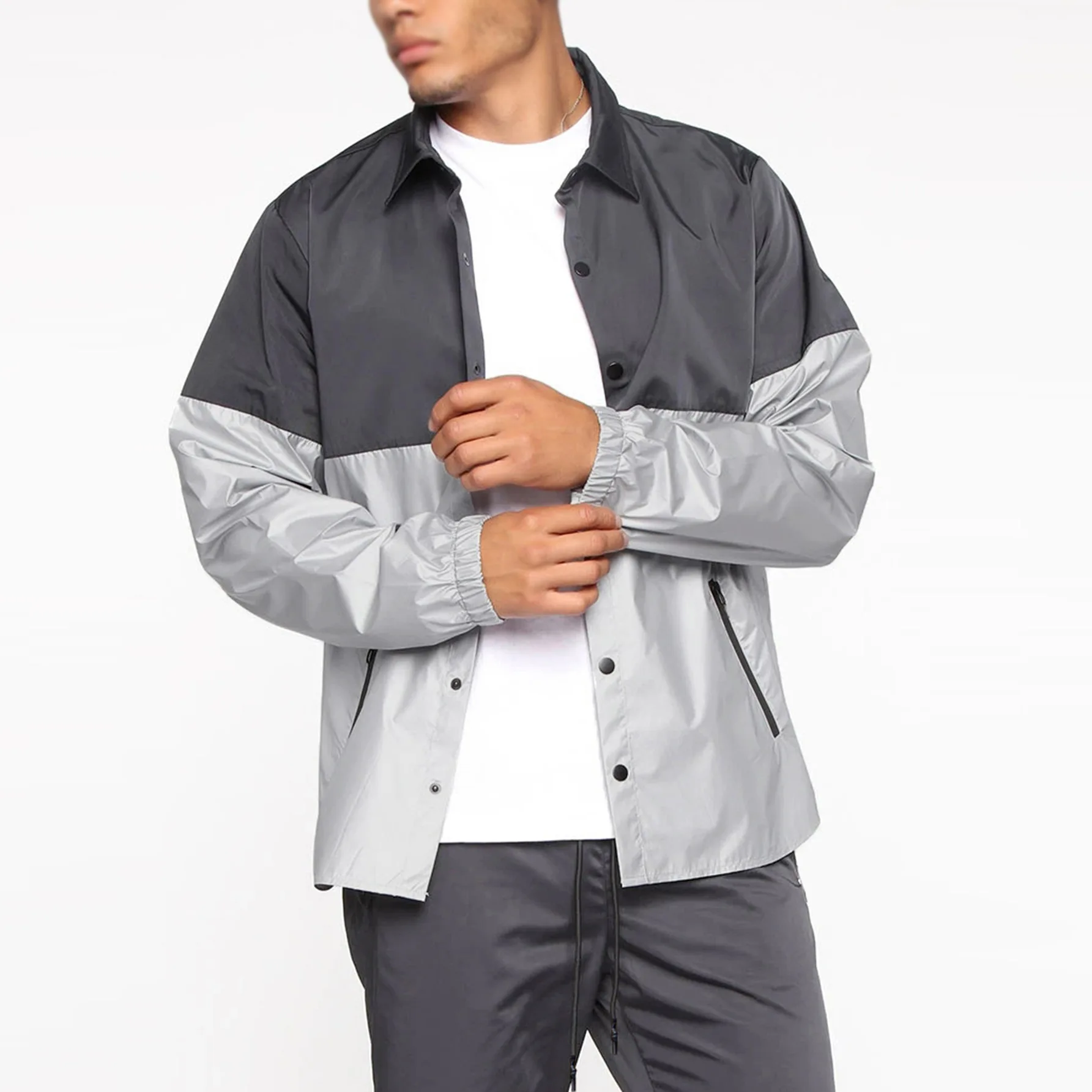

New Speed Dry Clothing Men's Autumn Outdoor Sports Clothes Color Matching Casual Speed Dry Jacket Coat