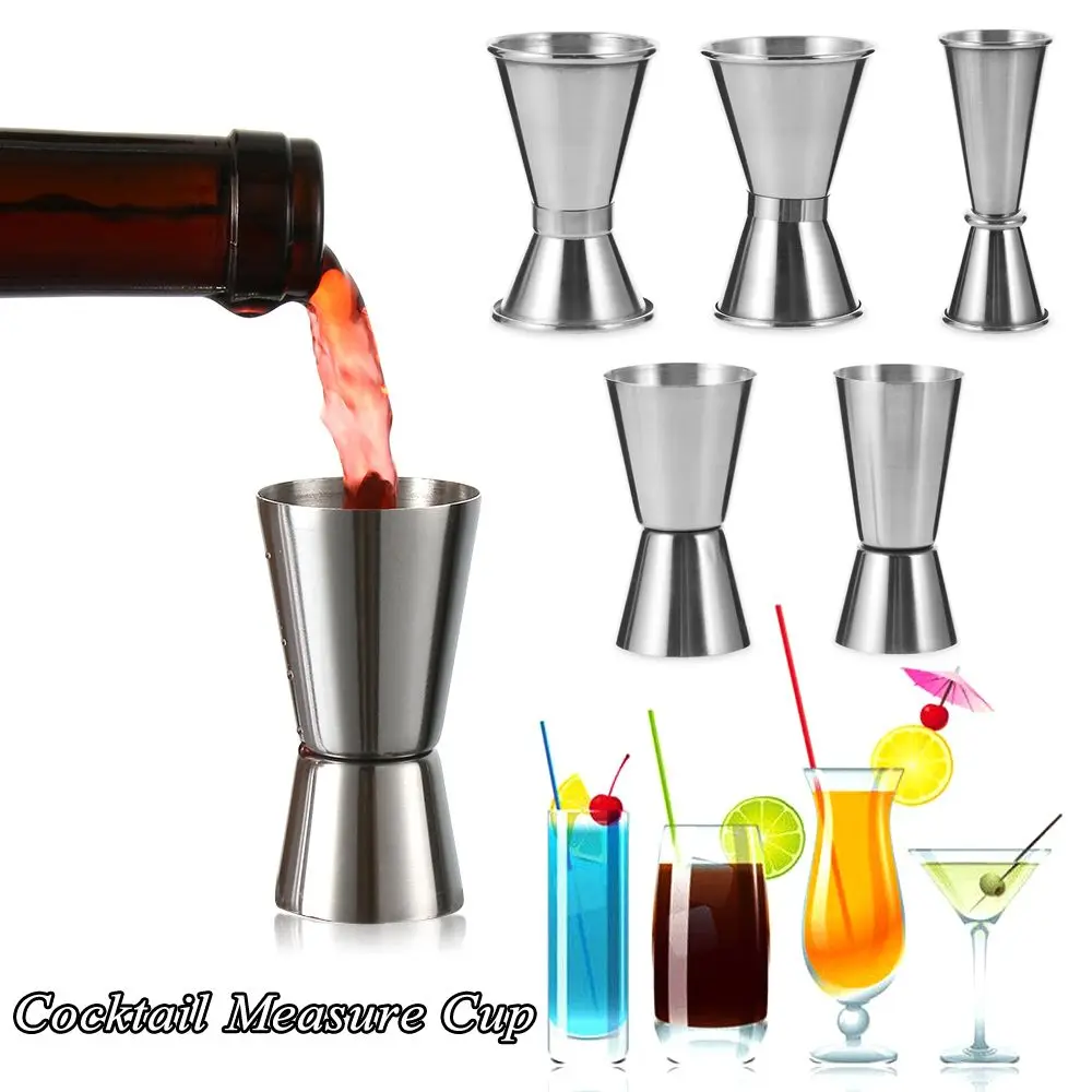 Stainless Steel Measuring Cups 15/30 25/50 20/40 30/50ml Bar Party Wine Cocktail Shaker Dual Shot Jigger Liquid Drinks DIY Tool