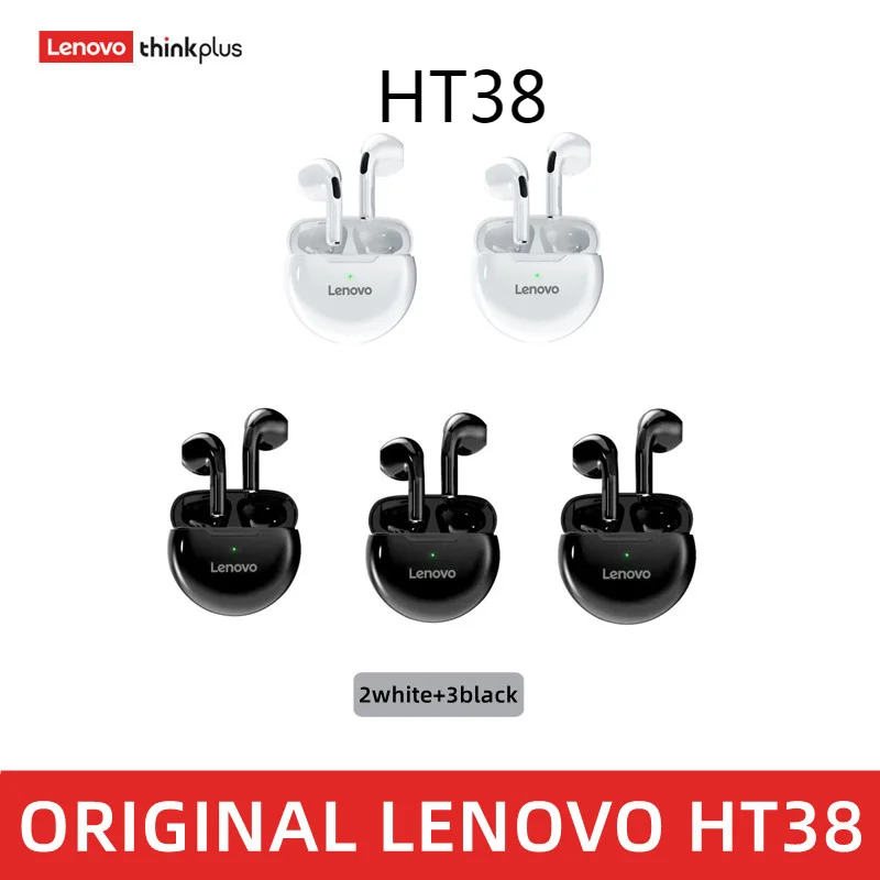 

Lenovo HT38 5/PCS TWS Bluetooth earphones mini sport wireless earbuds with microphone waterproof dual stereo headset gamer
