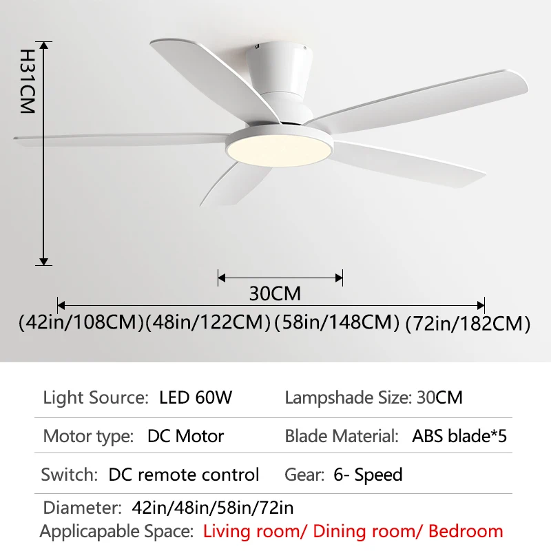 

Потолочный вентилятор с подсветкой INTELLIGENT FAN 42/48/58/72 дюйма