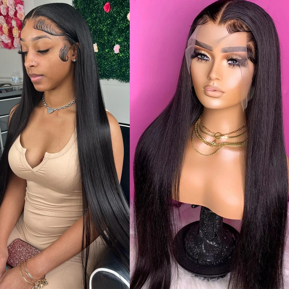

30 40 Inch Human Hair Wigs 13x6 Hd Transparent Pre Plucked 360 Full Lace Frontal Wig For Women 13x4 Bone Straight Lace Front Wig