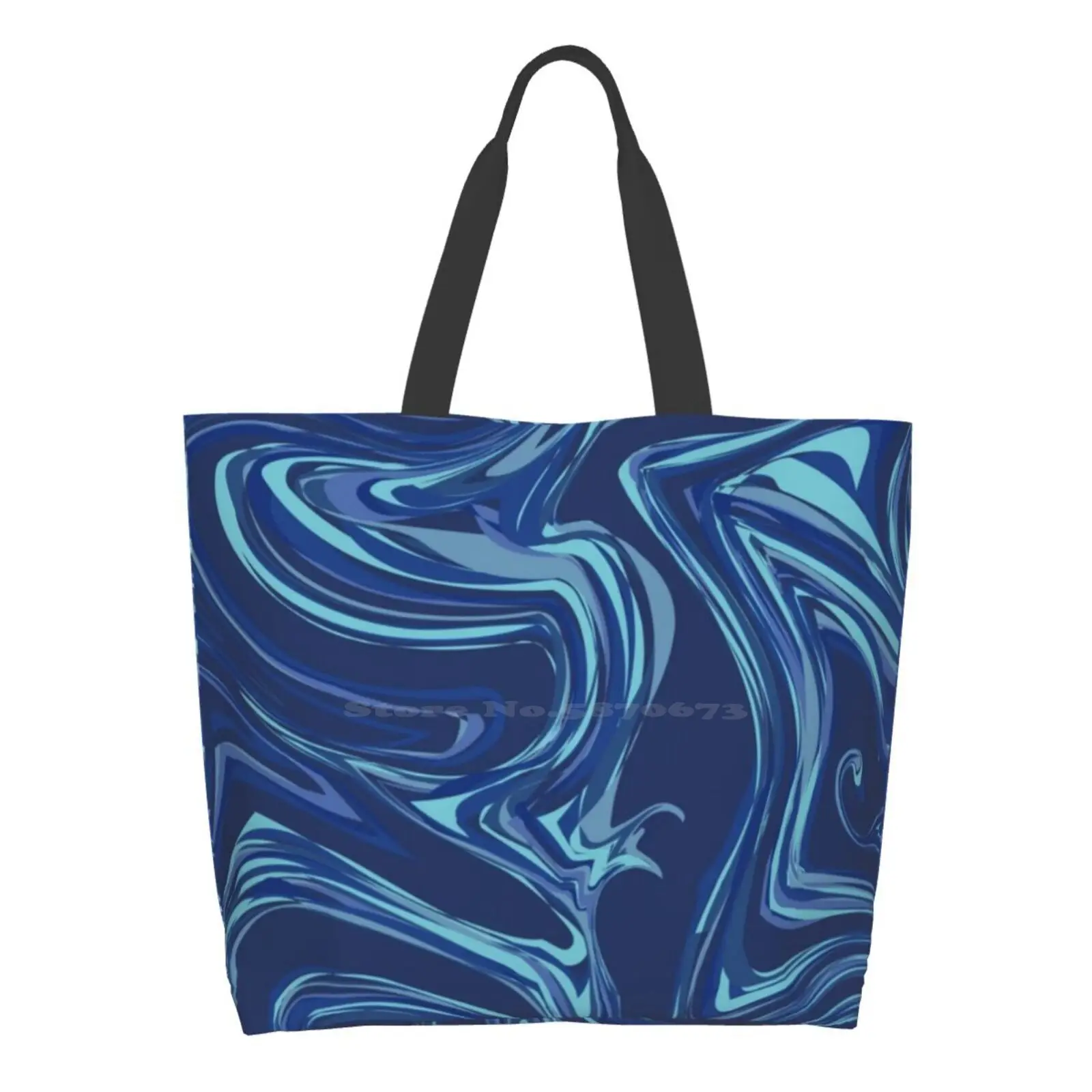 

Abstract Marble Art Shopping Bags Girls Fashion Casual Pacakge Hand Bag Abstract Timeless Stylish Retro Blue Marble Mouth