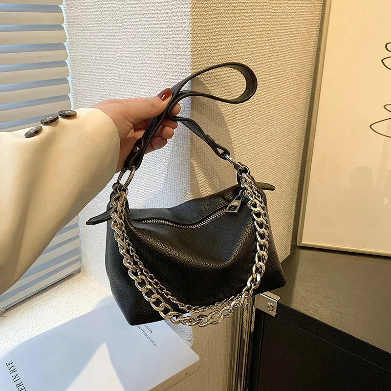 

Solid Color Small Shoulder Bags for Women 2023 Trend New Leather Designer Travel Crossbody Bag Female Chain Handbags