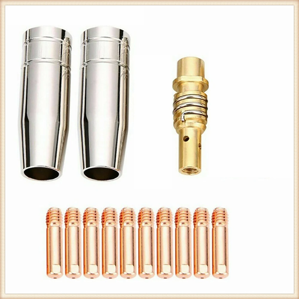 

Сварочные инструменты, 13 шт./компл., расходные материалы MIG 0,6/0,8/0,9/1,0 мм, сварочный наконечник, газовые сопла, диффузор, сварофонарь 15AK в европ...