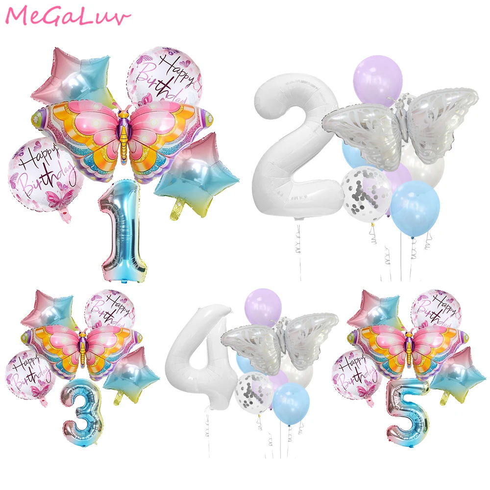 

Butterfly Aluminum Foil Balloons Birthday Party Decorations Wedding Party Baby Shower Butterfly Balloons Set Party Kids Toys