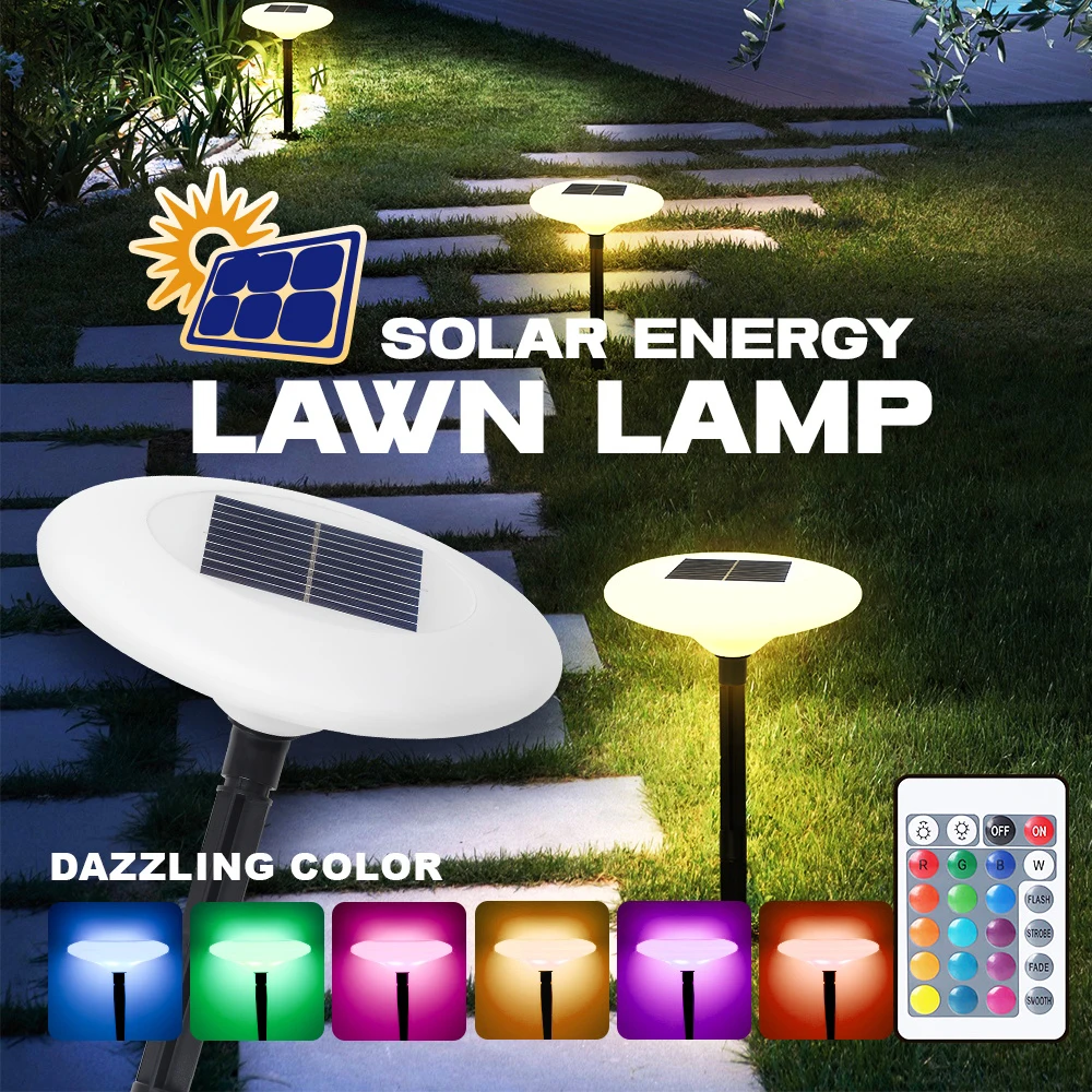 IP65 уличный светодиодный солнечный свет RGB водонепроницаемый газонный светильник