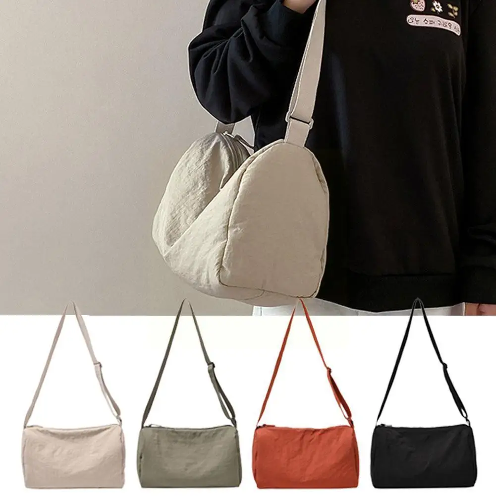 

Поясная сумка на плечо, японская нейлоновая сумка для фитнеса, спортивный однотонный топ через плечо с подвеской, повседневная женская сумочка для студентов, I7T2