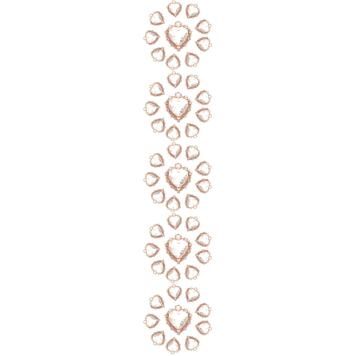 50 Pcs Micro Diamond Heart Jewelry Accessories Necklace Crafts Decors Pendant Making Copper Novelty Ornaments Handmade Adorable